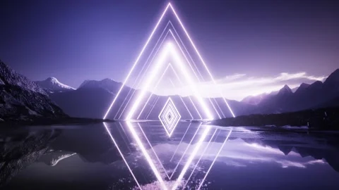 3d render, retrowave VJ futuristic cinematic background, endless loop Stock Footage 273316620