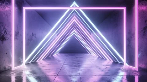 3d render, retrowave VJ futuristic cinematic background, endless loop Stock Footage 273316808