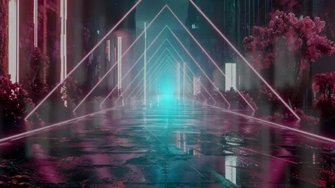 3d render, retrowave VJ futuristic cinematic background, endless loop Stock Footage 273316969