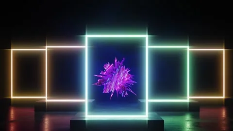 3d render, retrowave VJ futuristic cinematic background, endless loop Stock Footage 273317237