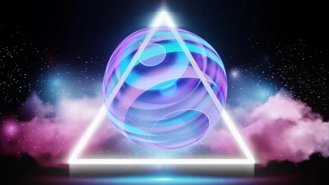3d render, retrowave VJ futuristic cinematic background, endless loop Stock Footage 273317385