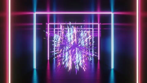 3d render, retrowave VJ futuristic cinematic background, endless loop Stock Footage 273317747