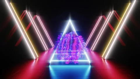 3d render, retrowave VJ futuristic cinematic background, endless loop Stock Footage 273317816