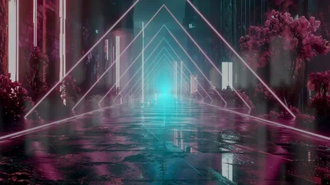 3d render, retrowave VJ futuristic cinematic background, endless loop Stock Footage 273318714