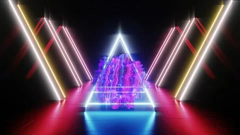 3d render, retrowave VJ futuristic cinematic background, endless loop Stock Footage 273319546