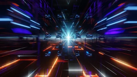 3d render, retrowave VJ futuristic cinematic background, endless loop Stock-Footage 273630642
