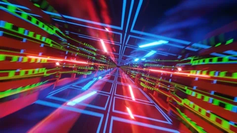 3d render, retrowave VJ futuristic cinematic background, endless loop Stock-Footage 273630872