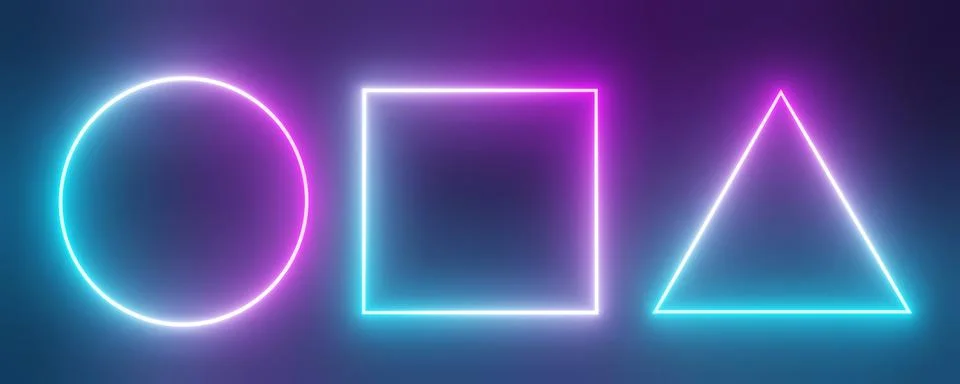 3d render of RGB neon light on darkness background. Abstract Laser lines sh.. Illustrazione stock
