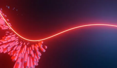 3d render of RGB neon light on darkness background. Abstract Laser lines sh.. Illustrazione stock