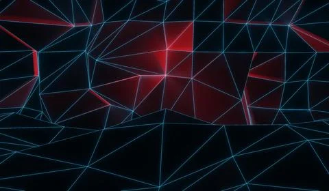 3d render of RGB neon light on darkness background. Abstract Laser lines sh.. Stock Illustration