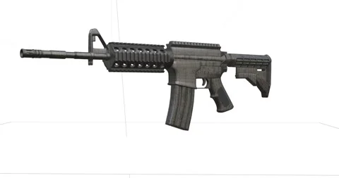3d render of rifle gun with mesh Stock Footage 197525206