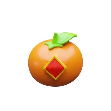 3d render ripe Chinese mandarin. Stock Illustration
