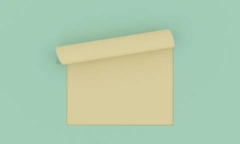 3D render of ripped sticky notes in pastel green and beige colors Illustrazione stock