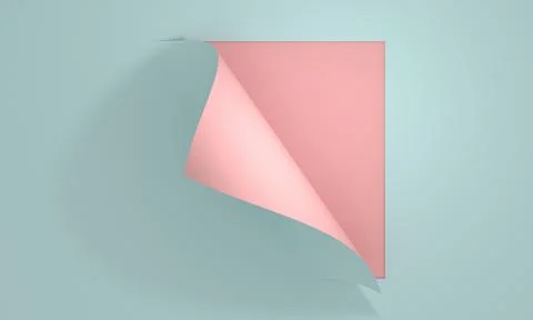 3D render of ripped sticky notes in pastel blue and pink colors Illustrazione stock