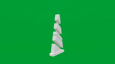 3D render of road cone icon on chroma key green screen background Stock Footage 335459568
