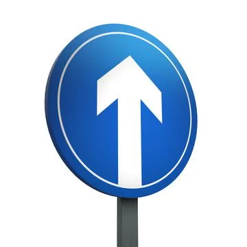 3D Render Road Sign of Ahead only Isolated on a White Background Stock Illustration