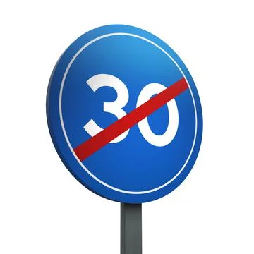 3D Render Road Sign of End of minimum  speed Isolated on a White Background Stock Illustration