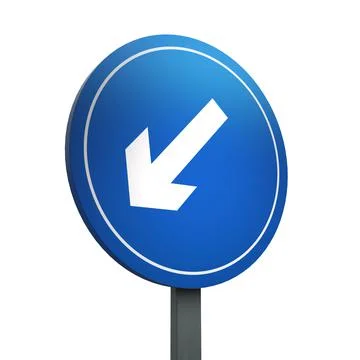 3D Render Road Sign of Keep left Isolated on a White Background Stock Illustration