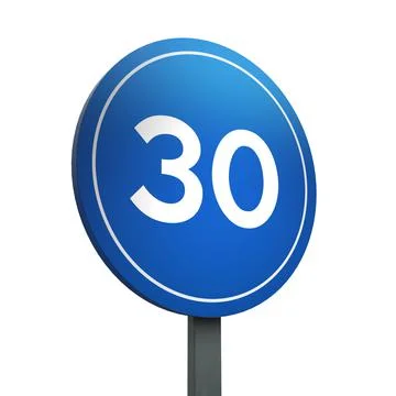3D Render Road Sign of Minimum speed Isolated on a White Background Stock Illustration