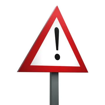3D Render Road Sign of Other danger Isolated on a White Background Stock Illustration