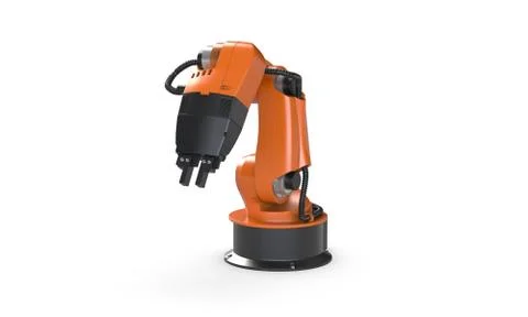 3D render of robot arm isolated on white Stock Illustration