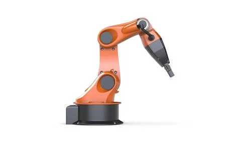 3D render of robot arm isolated on white Stock Illustration