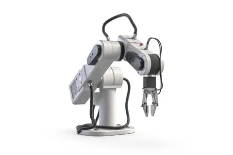 3D render of robot arm isolated on white Stock Illustration