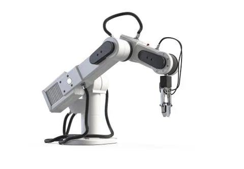 3D render of robot arm isolated on white Stock Illustration