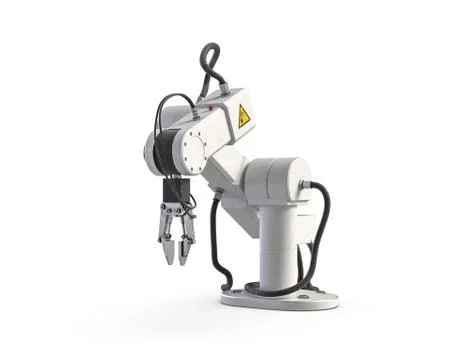 3D render of robot arm isolated on white Stock Illustration