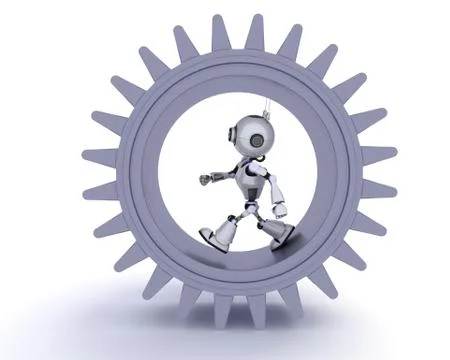 3D Render of a Robot gears concept 스톡 일러스트