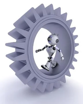 3D Render of a Robot gears concept 스톡 일러스트