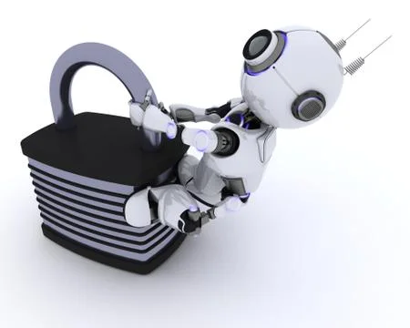 3D Render of a Robot 스톡 일러스트