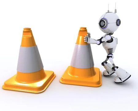 3D Render of a Robot Stock Illustration