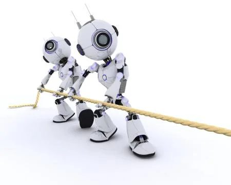 3D Render of a Robot 스톡 일러스트