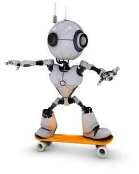 3D Render of a Robot Stock Illustration