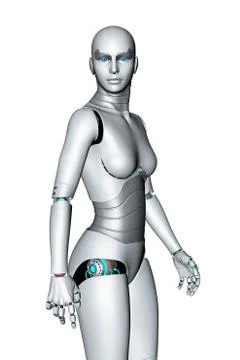 3d render of robot isolated on white background Stock Illustration