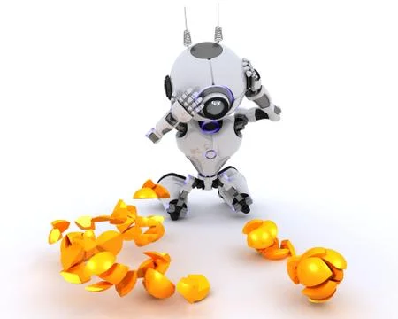 3D Render of a Robot juggler Stock Illustration
