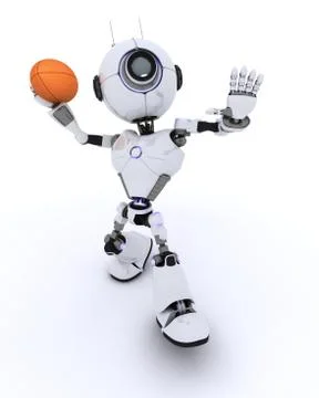 3D Render of a Robot playing American Football Stock Illustration