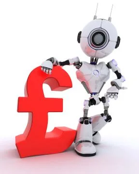 3D Render of a Robot with pound sign 스톡 일러스트
