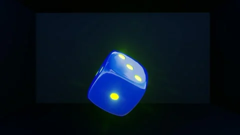 3d render of rolling blue colored dice for casino or gambling concept 스톡 동영상 265527898