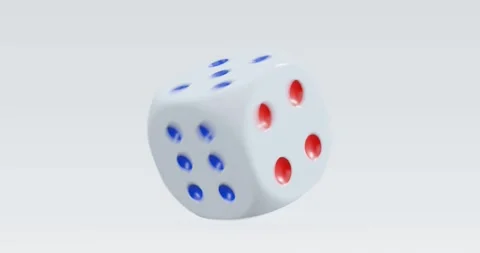 3d render of rolling dice with motion blur for casino or gambling concept, .. Stock Footage 240098434