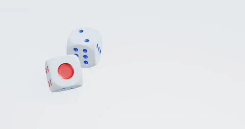 3d render of rolling dices for casino or gambling concept. Stock Footage 231554330