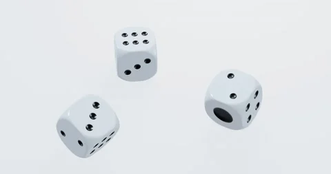 3d render of rolling dices for casino or gambling concept. Stock Footage 231603403