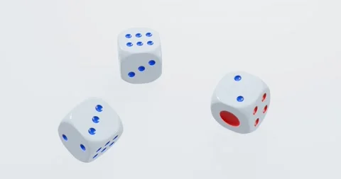 3d render of rolling dices for casino or gambling concept. Stock Footage 231603404