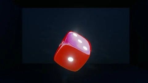 3d render of rolling red dice for casino or gambling concept Stock Footage 265528219