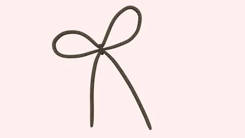 3d render rope twine string tied on pink background Stock Illustration