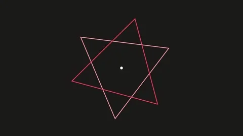 3D render of rose gold geometric triangles rotating creating abstract background Stock Footage 334115333