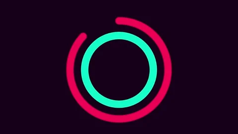 3D render of rotating half circles on dark background for abstract motion Stock Footage 336472038
