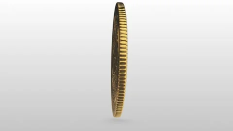 3D render of a rotating NFT coin on a white background. Loopable video. Coin is Stock Footage 169997465