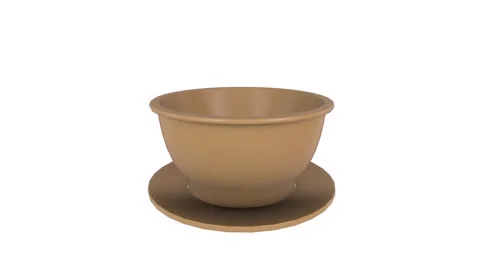 3D render of a round bowl and plate on a white backdrop Stock-Footage 285059701
